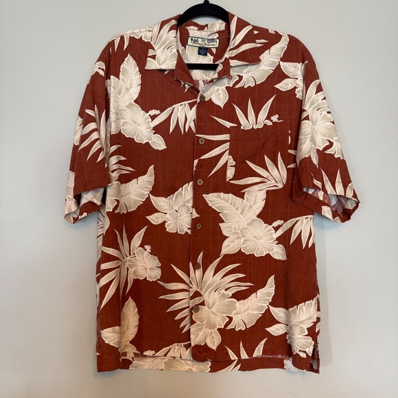 Tommy Bahama Other - Vintage Tommy Bahama Red Mens Silk Tropical Floral Camp Shirt Rust Orange Medium